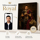 Tableau Personnalisé Empereur Romain avec cadre flottant blanc – portrait impérial personnalisé