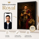 Tableau Personnalisé Empereur Romain avec cadre flottant noir – portrait royal sur mesure