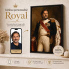 Tableau Personnalisé Napoléon Impérial avec cadre flottant noir