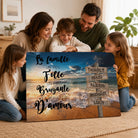 Tableau Personnalisé Prénoms avec Message La Mer et paysage de plage