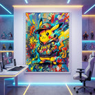 Tableau Pokémon Pikachu style graffiti urbain
