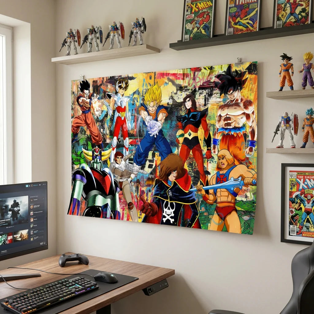 Tableau Pop Culture Mes Super Héros 80 pour chambre geek