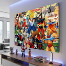 Tableau Pop Culture Mes Super Héros 80 style street art coloré