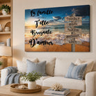 Tableau Prénoms avec Message La Mer sur toile tendue