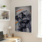 Tableau Retour vers le Futur gris noir et touches orange