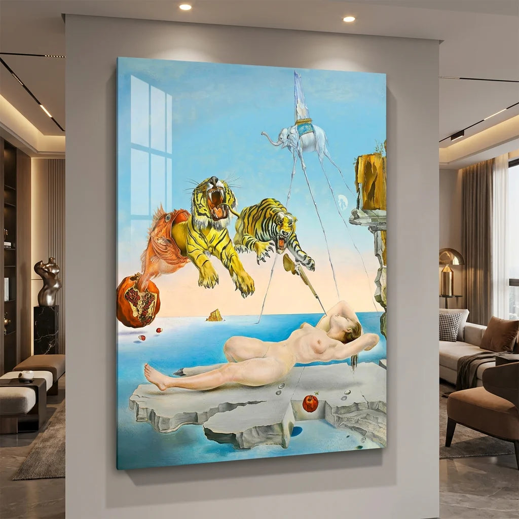 Tableau Salvador Dalí Surréaliste imprimé sur plexiglas brillant avec effet galerie premium.