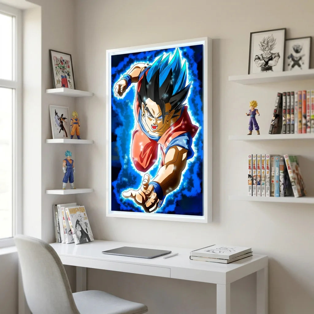 Tableau Sangoku avec cheveux bleus et noirs