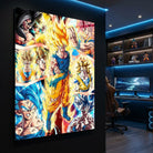 Tableau Sangoku transformations Saiyan pour bureau gaming