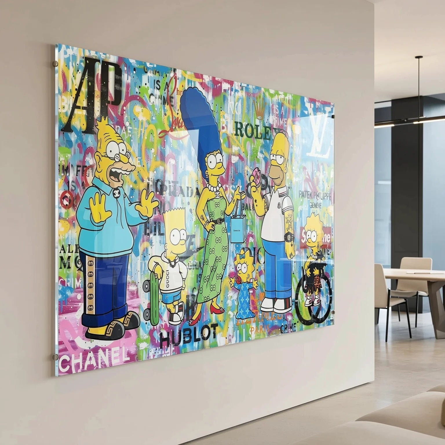 Tableau Simpson Fashion style pop art coloré