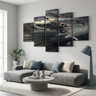 Tableau Star Wars X-Wing avec vaisseau spatial sombre