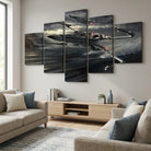 Tableau Star Wars X-Wing en 5 panneaux déco science-fiction