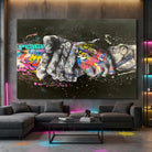 Tableau Street Art Les Mains Graffiti pour salon moderne