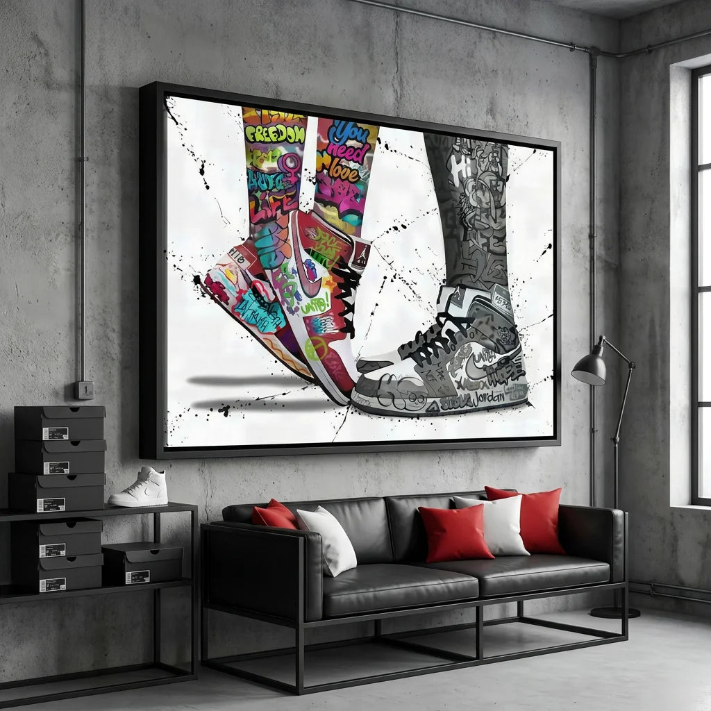Tableau Street Art Nike Air décoration urbaine
