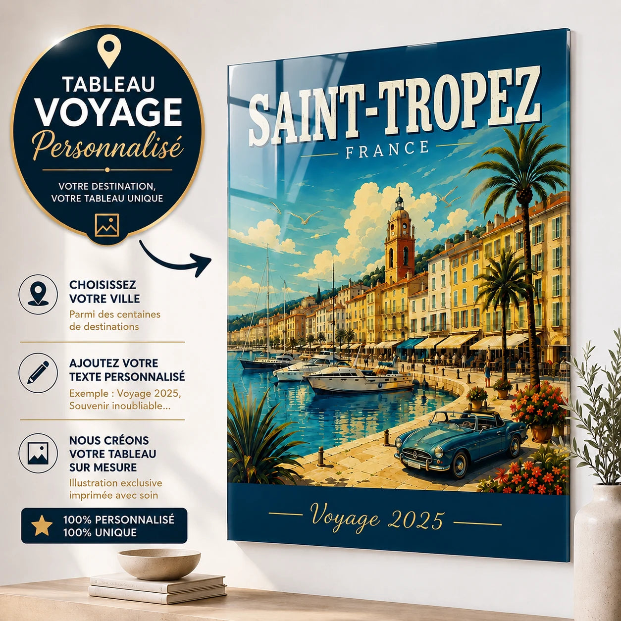 Tableau Voyage Personnalisé en Plexiglas brillant