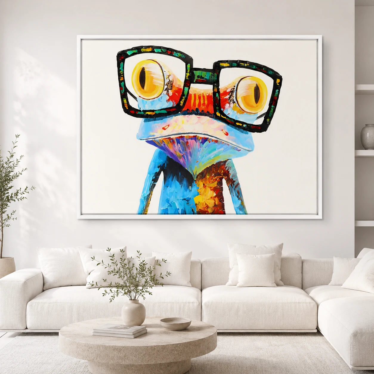 Tableau animalier coloré pour salon