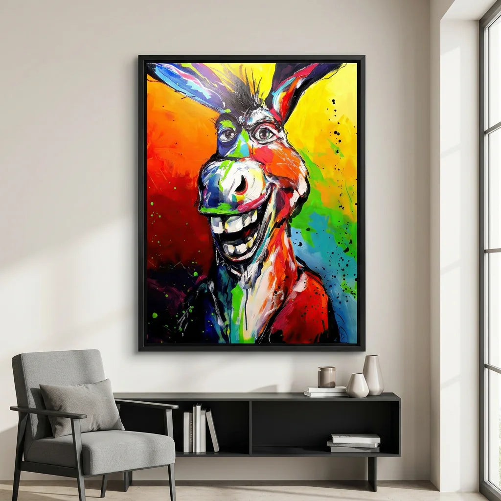 Tableau animalier pop art inspiré de L’Âne de Shrek