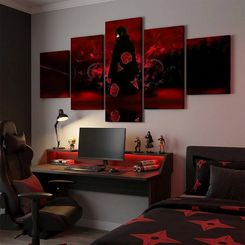 Tableau anime Naruto ambiance Akatsuki sombre