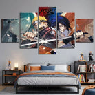 Tableau anime Naruto avec duel manga intense