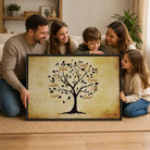 Tableau arbre de vie personnalisé avec cadre flottant noir