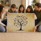 Tableau arbre de vie personnalisé avec prénoms sur les branches