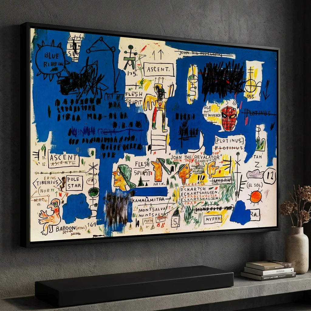 Tableau art brut Basquiat Ascent format horizontal
