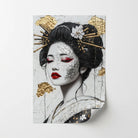 Tableau artistique geisha moderne style minimaliste japonais