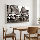 Tableau cadre flottant blanc photo Paris noir et blanc Les tabliers de la rue de Rivoli déco moderne