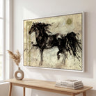 Tableau cheval noir contemporain décoration murale chic