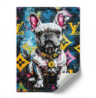 Tableau chien pop art bouledogue français couleurs vives style street art