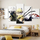 Tableau décoratif Naruto 5 panneaux style manga esprit famille ninja