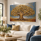 Tableau décoratif arbre de vie aux branches dorées