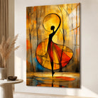 Tableau danseuse abstraite représentant une silhouette féminine en mouvement