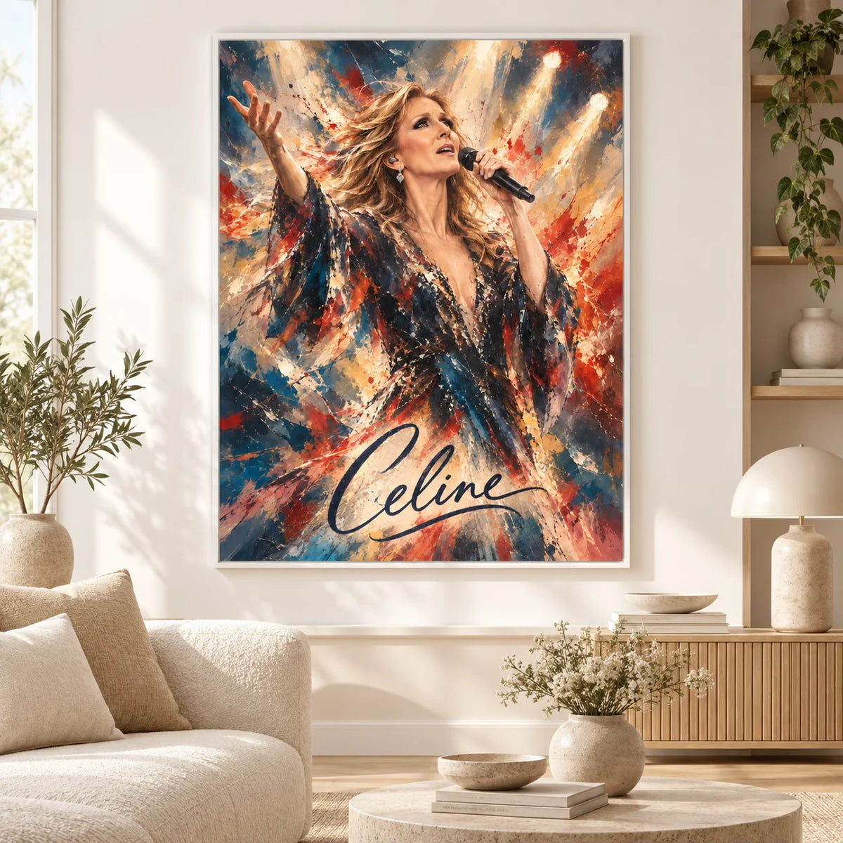 Tableau de chanteuse pop Céline Dion