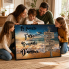 Tableau famille personnalisé avec prénoms sur panneaux en bois