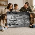 Tableau famille personnalisé avec prénoms sur panneaux en bois
