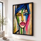 Tableau femme moderne colorée pour décoration murale contemporaine