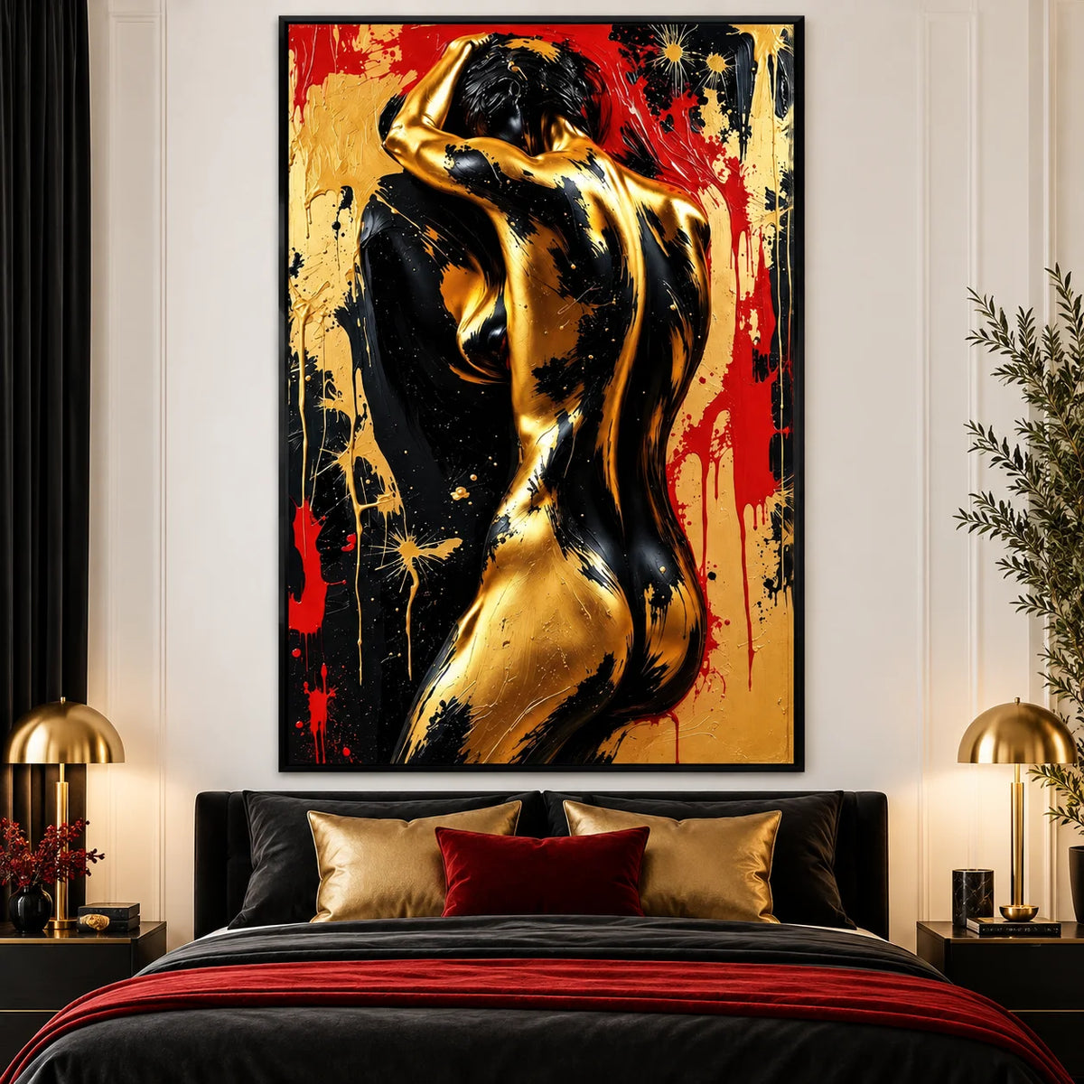 Tableau femme sensuelle vue de dos décoration murale moderne