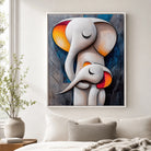 Tableau éléphant amour maternel décoration murale