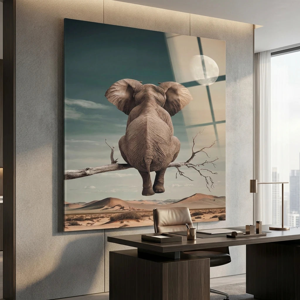 Tableau éléphant rêve du désert