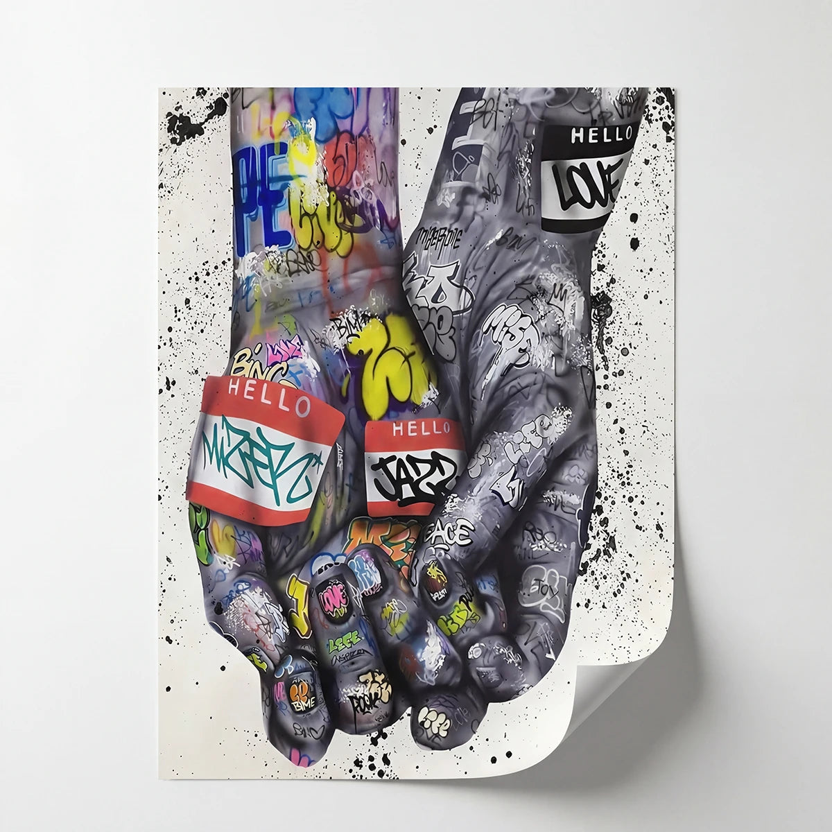 Tableau mains graffiti moderne art urbain intérieur