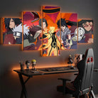 Tableau manga Naruto 5 panneaux avec les grands ninjas de la saga