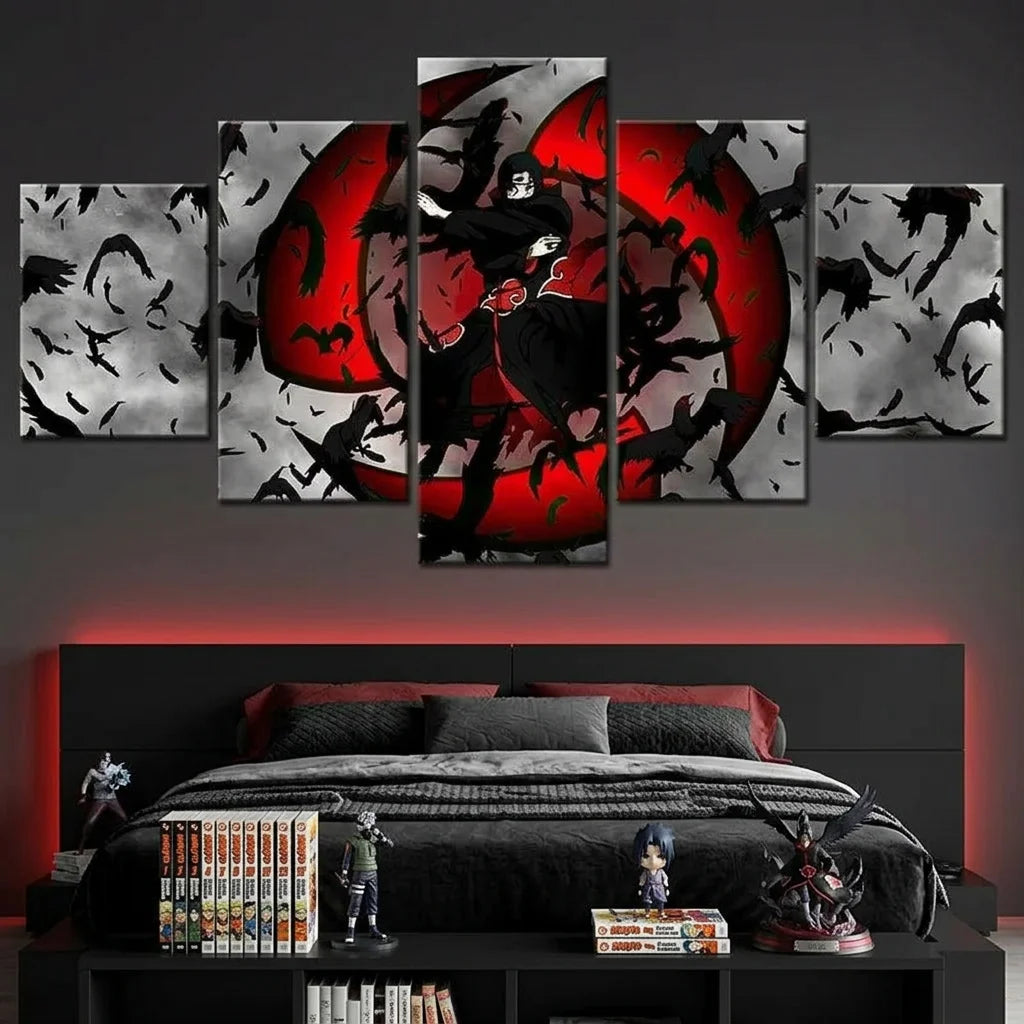 Tableau manga Naruto Corbeau en plusieurs panneaux