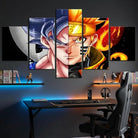 Tableau manga Naruto avec contraste feu et glace