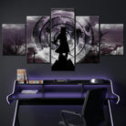 Tableau manga Naruto noir et blanc avec effet lunaire