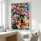 Tableau manga One Piece avec tous les personnages principaux