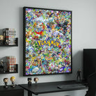 Tableau manga Pokémon Attrapez les tous pour chambre ado