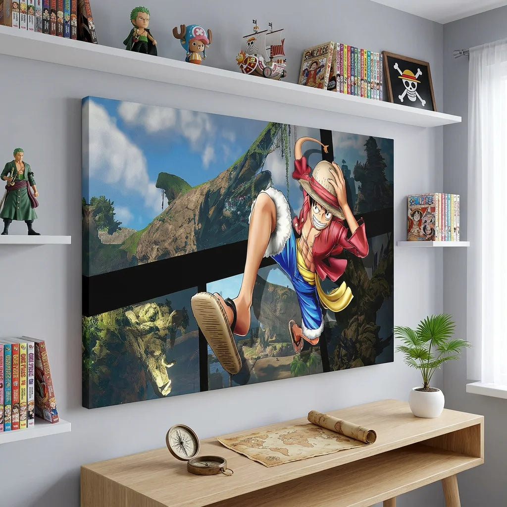 Tableau mural One Piece Luffy aventure pour déco manga
