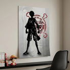 Tableau mural One Piece avec héros emblématiques et logo pirate