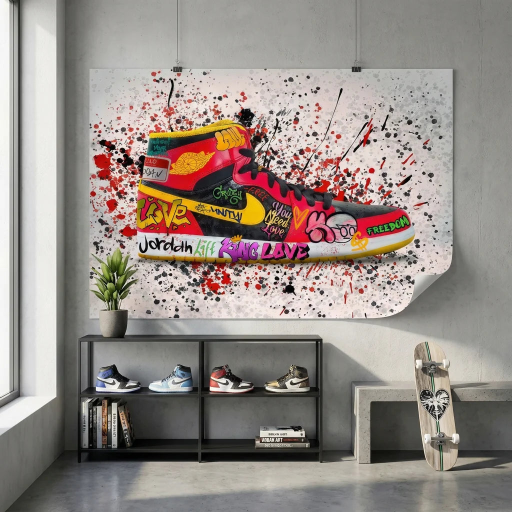 Tableau mural streetwear Jordan Freedom tendance