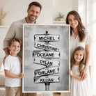 Tableau personnalisé Intersection Vintage avec cadre flottant blanc